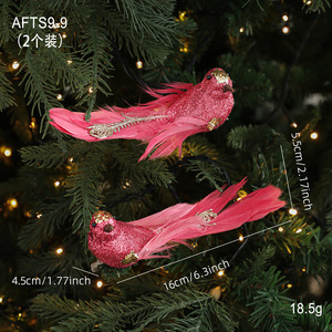 Adornos de Plumas de Pájaros al por Mayor, Pájaros Artificiales de Lujo con Colas Largas y Diamantes de Imitación para Decoración de Árboles de Navidad - Product Image 4