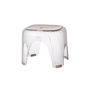 Tabouret en plastique transparent 31x24.5x25cm, chaise de douche pour salle de bain, siège de table basse pour salon - Product Image 5