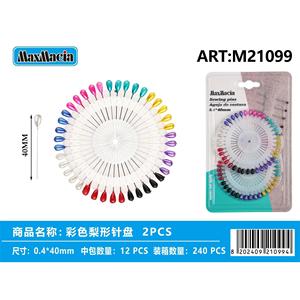 2pcs 40MM Multicolor Pear-Shaped <b>Metal</b> Sewing <b>Pins</b> for Crafting and Tailoring - Product Image 1