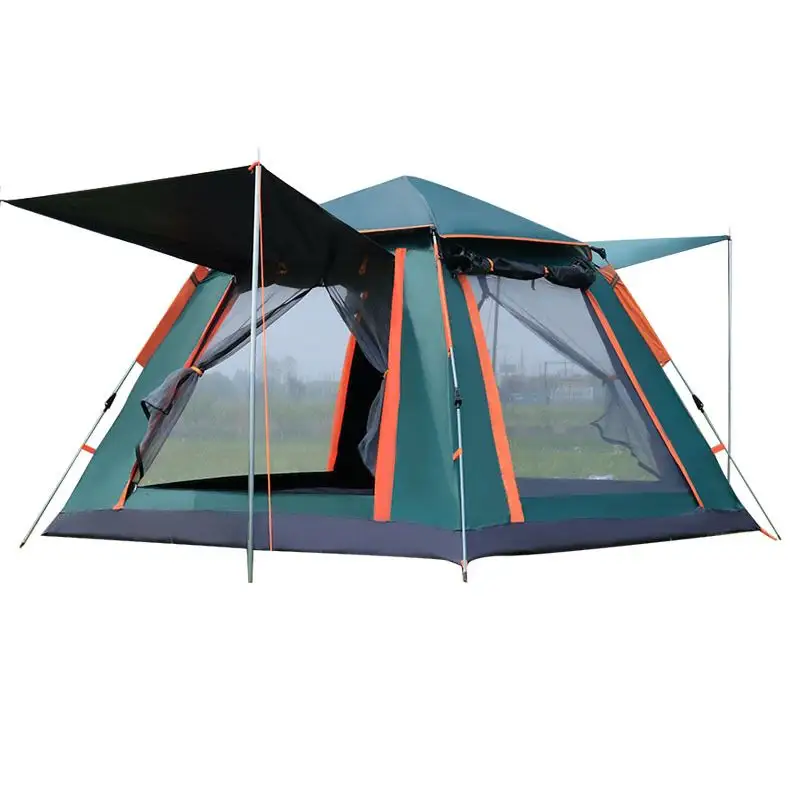 Tent Outdoor Automatic Quick Open Beach Camping Tent Rain Proof 210D Coat Silver Against Sun 4 Persons Multi Person Camping Tent