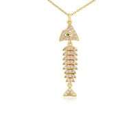 Nouveau collier pendentif sur le thème de l'océan avec étoile de mer, poisson trésor, crabe et zircon, au design luxueux et élégant