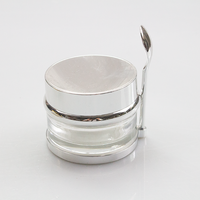 Pot en verre transparent personnalisé de 30g, 50g, 80g, luxe, doré, pour crème pour les yeux, masque cosmétique, emballage de soins de la peau, avec couvercle en plastique et cuillère