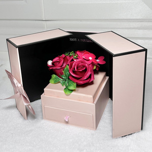 Caja de Regalo de <span class=keywords><strong>Perfume</strong></span> con Collar, Flor Eterna, Caja de Regalo de Doble Apertura, Regalo de San Valentín 2026 - Product Image 3