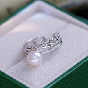 Base para Anillo de Plata S925, Accesorios para Perlas DIY, Anillo de Moda con Cuentas Redondas de 8-12 mm, Soporte para Joyería-10493 - Product Image 3