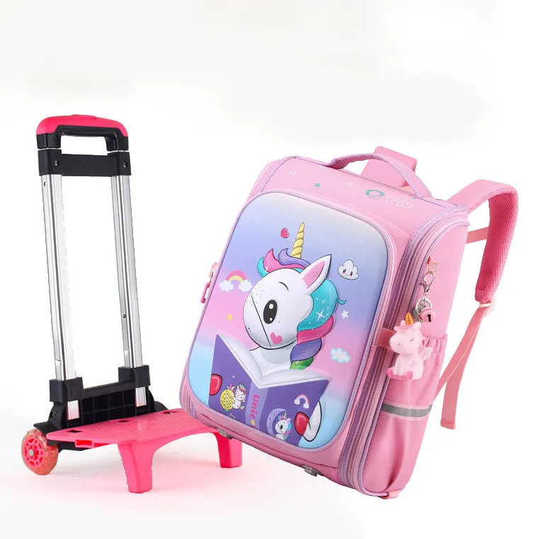 primary students trolley backpack Japanese children's girls' burden relief ridge protection cartoon cute high quality school bag