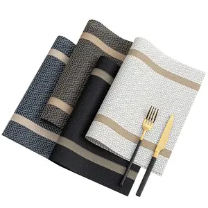Manteles Individuales de PVC para mesa de comedor, mantel de lujo con diseño hueco tallado para mesa de boda