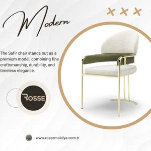 Silla de Comedor de Acero de Lujo Safir, Muebles Modernos Tapizados para Restaurante con Acolchado - Product Image 4