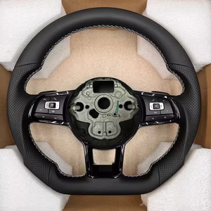Volante in pelle sportiva nera per Volkswagen VW <span class=keywords><strong>Golf</strong></span> 7.5 <span class=keywords><strong>Golf</strong></span> 7 MK7 <span class=keywords><strong>Golf</strong></span> <span class=keywords><strong>6</strong></span> MK6 Arteon Jetta Scirocco <span class=keywords><strong>accessori</strong></span> auto - Product Image 5