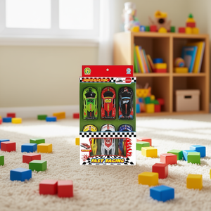 Ensemble de voitures miniatures de course rapides en métal moulé sous pression, 3 pièces, 17x4x30cm, échelle 1:64, à rétrofriction, pour enfants de 3 ans et plus - Product Image 1