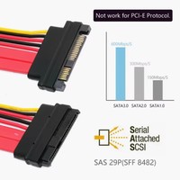 Kabel Ekstensi SFF-8482 SAS 29Pin SFF-8482 Male ke SFF-8482 Female Kabel Ekstensi Hard Disk Drive 0.5m