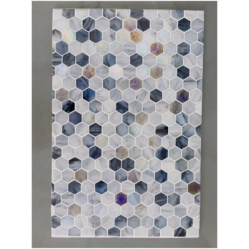 Bán buôn Gạch Mosaic sàn phòng tắm trang trí hỗn hợp màu sắc khảm thủy tinh