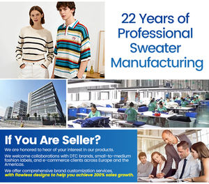 Suéter de Punto Casual con Logotipo Personalizado, Diseño Abierto por Delante, Largo, para Invierno, Antiarrugas, Transpirable, con Rayas Finas y Apliques - Product Image 5