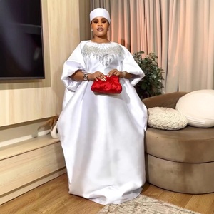 Conjunto de Vestido Blanco Boubou de Moda Africana de Alta Calidad para Mujer Rica, con Pañuelo, Dos Piezas, Vestidos Maxi para Mujer, K1138 - Product Image 5