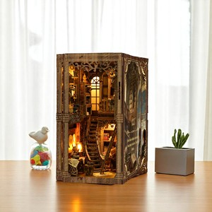2025 nuevo estilo, Kit de Rincón de libro de Etiqueta Privada, Rincón de libro de madera cortado con láser para decoración de estantería - Product Image 1