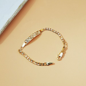 Bracciale Trendy Placcato Oro 18K con Catena Figaro, Stile Retrò ID Cuban <span class=keywords><strong>Link</strong></span> per Uomo e Donna - Product Image 4