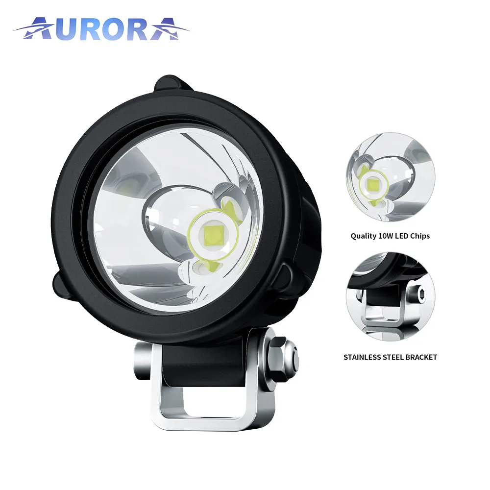Светодиодная круглая лампа Aurora для внедорожника, аксессуары для дальнего света, 2 дюйма, 10 Вт, точечный рабочий свет для грузовика, пикапа, автомобиля