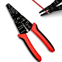 Pince à dénuder, à sertir et à couper multifonction 3-en-1 de 8 pouces, outil de sertissage et de coupe de bornes isolées et non isolées multi-calibre AWG