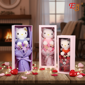 Confezione Regalo con Gatto e Fiore da 19 Pollici, Decorazioni per San Valentino, 6 Pezzi/Scatola - Product Image 3