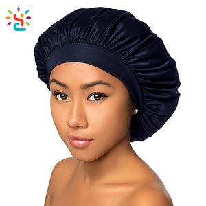 Gorro de satén de seda natural para mujer con banda elástica, logotipo personalizado, color sólido, para fiestas al aire libre y pijamadas - Product Image 3