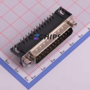 D-SUB-DR-25PCG-BB D-Sub/VGA Connector Bent Lead Through Hole Connector Male 25P Right Angle Insert 2 - Product Image 1