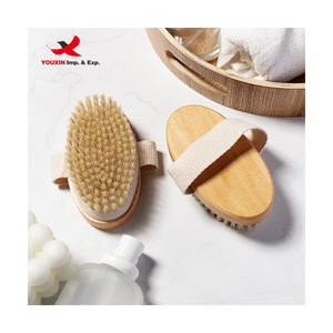 Brosse de bain à prix réduit pour l'exfoliation du dos, le massage et le nettoyage de la cellulite, brosse de douche végane en bois pour peaux sèches - Product Image 5