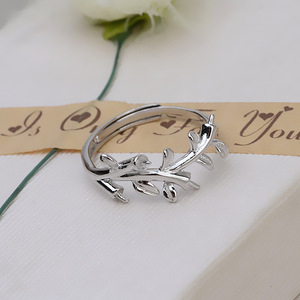 S925 Silver Leaf <b>Open</b> <b>Ring</b> with Multi-pearl Female Adjustable Vermilion DIY Accessories 4-5 Pearl Jewelry Findings 163 - Product Image 3
