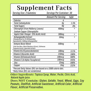 Formule haute puissance pour booster l'énergie, 400 mg de chlorophylle, gommes au vinaigre de cidre de pomme, complément alimentaire en gommes à la chlorophylle - Product Image 6