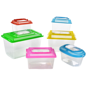 <span class=keywords><strong>Poisson</strong></span> <span class=keywords><strong>rouge</strong></span> Pet Tortue Boîte Carré En Plastique Aquariums Accessoires <span class=keywords><strong>pour</strong></span> Ordinateur De Bureau Matériel Carré Pratique Fish Tank Équipements - Product Image 2