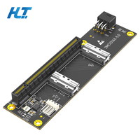Câble d'extension de carte graphique PCIe 5.0 X16 MCIO, prend en charge l'adaptateur de bifurcation double X8 GEN5 (1 vers 2) (séparé en X8x8)