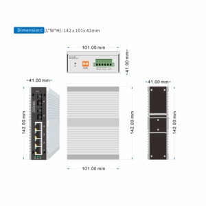 <span class=keywords><strong>Switch</strong></span> industriel PoE 4 ports avec gestion WEB, connecté à 2 ports SC, monomode, double fibre, résistant aux hautes températures - Product Image 6
