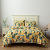 Housse de couette imprimée fleur drap de lit tissu microfibre drap de lit ensemble de literie