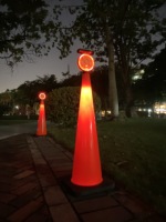 Balise solaire 2-en-1 haute puissance pour cône de signalisation, avec batterie de secours, en ABS/PC, protection IP66 pour avertissement routier