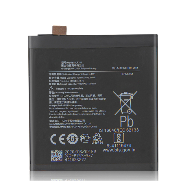 Wholesale New Replacement Li-ion Polymer 4000mah BLP745 Battery for Oneplus ONE 1+1 1+2 1+3 1+3T 1+5 1+5T 1+6 11+6T 1+7 1+8T