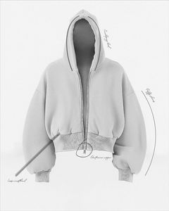 Tùy Chỉnh 520G Thăng Hoa Thời Trang Đường Phố Dày Baggy Người Đàn Ông Dây Kéo Hoodies Unisex Heavyweight Quá Khổ Boxy Cắt Phù Hợp Với Zip up Áo - Product Image 2