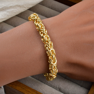 Premium Vintage Wide Reflective Streamlined <b>Solid</b> 18K <b>Gold</b> Plated Trendy Elegant Unisex Anniversary Fashion Factory Wholesale - Product Image 2