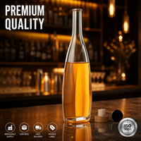 Bouteille à liqueur conique en verre flint Solent 750 ml – Carafe élégante pour spiritueux, idéale pour bars haut de gamme – Prix de gros en vrac