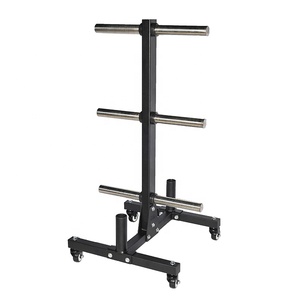 POWERMAN FITNESS Mobile <strong>Weight</strong> Plate <strong>Tree</strong>, Rolling Bumper Plate Storage Rack with Wheels - Product Image 1