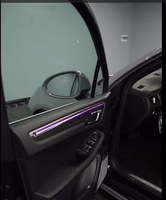 Cardoo para Porsche Macan 2014-2017, Luz Ambiental con Patrón de Fibra de Carbono, Accesorios de Iluminación LED para el Interior del Automóvil