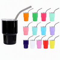 Gobelet isotherme portable en acier inoxydable de 3 oz, mignon, bicolore, vierge pour sublimation, avec couvercle, idéal pour la rentrée scolaire et respectueux de l'environnement