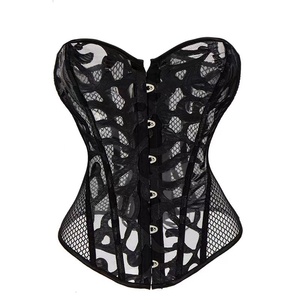 Cộng với kích thước thong bodysuit đồng hồ cát giữ gìn cơ thể Wedding da korsett phụ nữ trắng lưới Bridal Corset Top với t chuỗi - Product Image 3