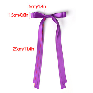 Couleur unie Polyester Arc Canard <span class=keywords><strong>Bec</strong></span> Clip Ruban Princesse Queue De Cheval Longue Streamer Doux Fille <span class=keywords><strong>Pince</strong></span> <span class=keywords><strong>À</strong></span> Cheveux - Product Image 4