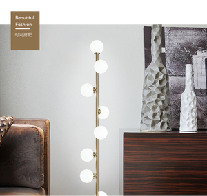 Nouveauté, lampe sur pied en verre blanc pour la maison et le bureau, style luxueux, dorée, 9 têtes, pour la décoration artistique, ampoule LED G4 - Product Image 2