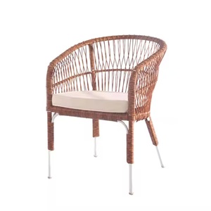 Châssis en aluminium et coussins en polyester Chaises en rotin et bois tissés pour le jardin Rotin résistant aux intempéries Vente en gros - Product Image 1