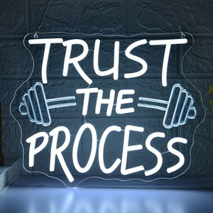 Trust The Process Letreros Neon LED indoor hanging ambient light shop <b>sign</b> wall decoration light entrance indicator light 5V 12V - Product Image 1
