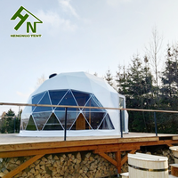 Tente dôme étanche Glamping Igloo Tentes dôme géodésique avec salle de bain