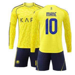 2526 untuk Riyadh Victory Saudi United Setelan Sepak Bola Lengan Panjang 7C Ronaldo 10 Mane Jersey 100% Poliester - Product Image 5