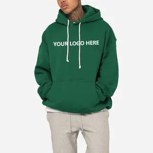 French Terry 100% Cotton Blank Mens Hoodies Custom Logo Boxy Fit Streetwear Oversized Drop Shoulder Hoodies For OEM