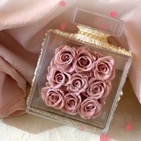 Bouteille de parfum sac à main roses conservées sac à main Boîte à roses Fleurs éternelles Profitez de fleurs conservées Saint Valentin