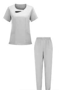 V-cổ của phụ nữ căng chà với khe hở bên Bungee Vòng duy nhất túi cho y tá trong các bệnh viện phòng khám và y tế thiết lập - Product Image 2