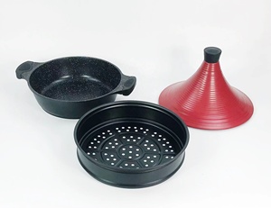 Pot à <span class=keywords><strong>tajine</strong></span> 28cm <span class=keywords><strong>Plat</strong></span> marocain en fonte d'aluminium antiadhésif pour la cuisine domestique Revêtement antiadhésif - Product Image 3